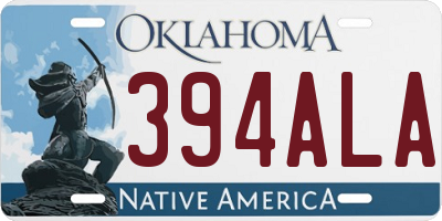OK license plate 394ALA