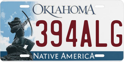OK license plate 394ALG