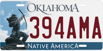 OK license plate 394AMA