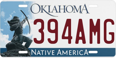 OK license plate 394AMG