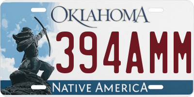 OK license plate 394AMM