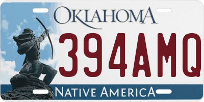 OK license plate 394AMQ