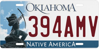 OK license plate 394AMV