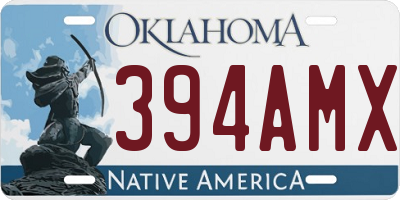 OK license plate 394AMX