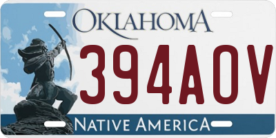 OK license plate 394AOV