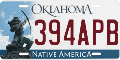 OK license plate 394APB