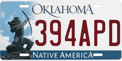 OK license plate 394APD