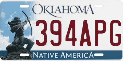 OK license plate 394APG
