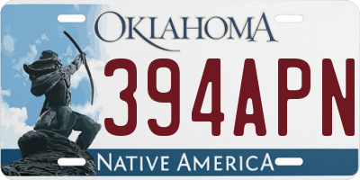 OK license plate 394APN
