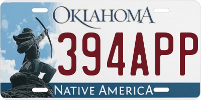 OK license plate 394APP