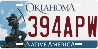 OK license plate 394APW