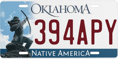 OK license plate 394APY
