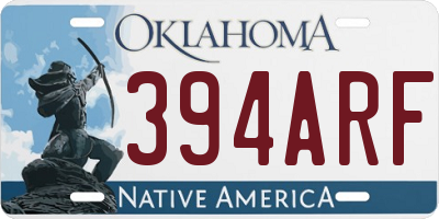 OK license plate 394ARF