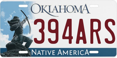 OK license plate 394ARS
