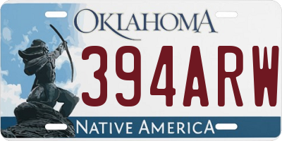 OK license plate 394ARW