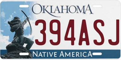 OK license plate 394ASJ