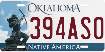 OK license plate 394ASO