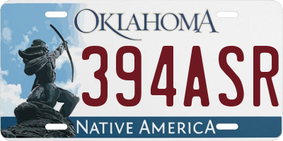 OK license plate 394ASR