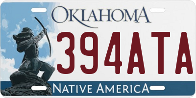 OK license plate 394ATA