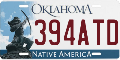 OK license plate 394ATD