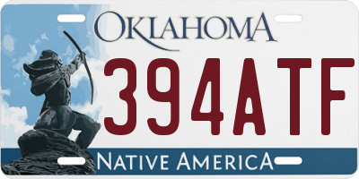 OK license plate 394ATF