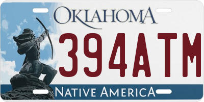 OK license plate 394ATM