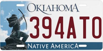 OK license plate 394ATO