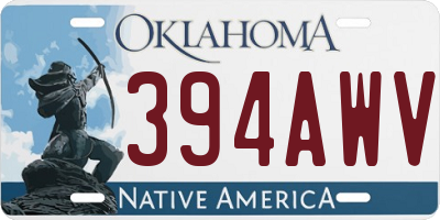OK license plate 394AWV