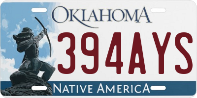 OK license plate 394AYS