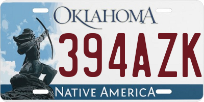OK license plate 394AZK