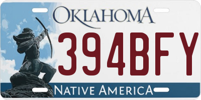 OK license plate 394BFY