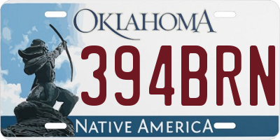 OK license plate 394BRN