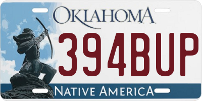 OK license plate 394BUP