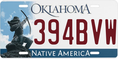 OK license plate 394BVW