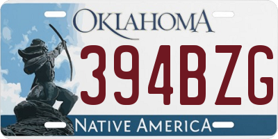OK license plate 394BZG