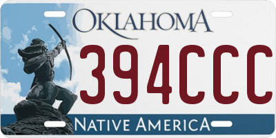 OK license plate 394CCC
