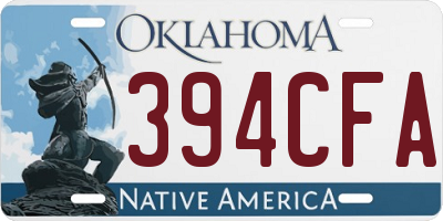 OK license plate 394CFA