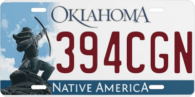 OK license plate 394CGN