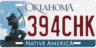 OK license plate 394CHK