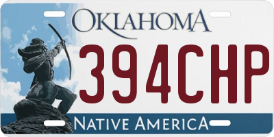 OK license plate 394CHP