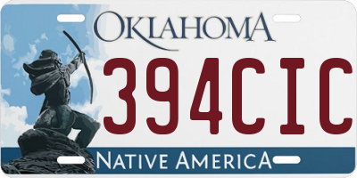 OK license plate 394CIC