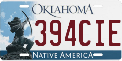 OK license plate 394CIE
