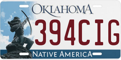 OK license plate 394CIG