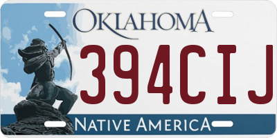 OK license plate 394CIJ