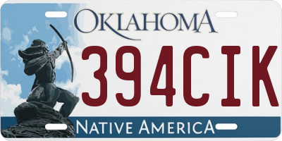 OK license plate 394CIK