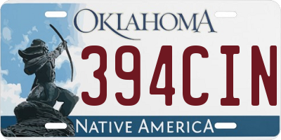 OK license plate 394CIN