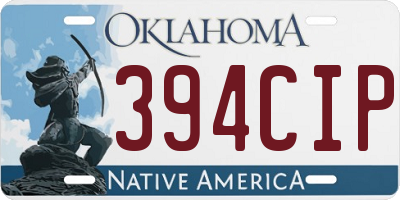OK license plate 394CIP