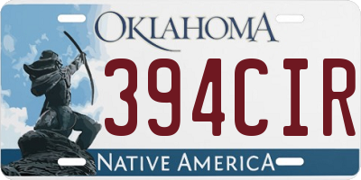 OK license plate 394CIR
