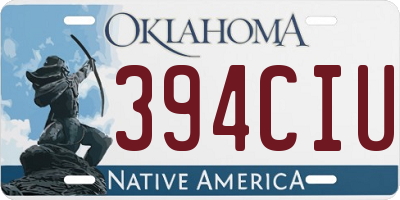 OK license plate 394CIU