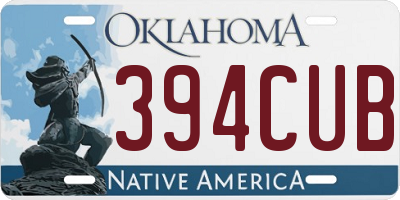 OK license plate 394CUB